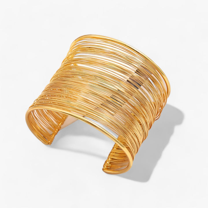 Gold Plated Layered Wire Bracelet - Auryn-The Livary