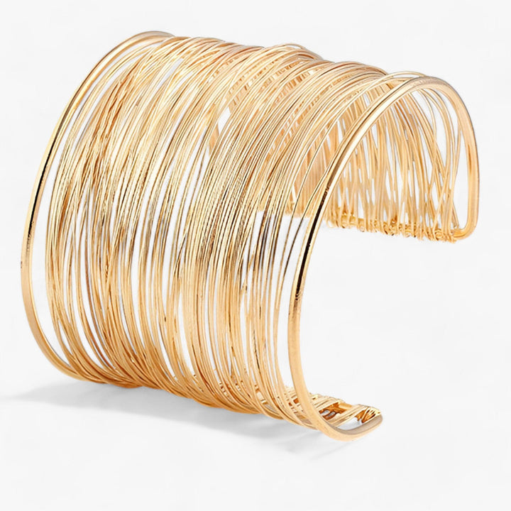 Gold Plated Layered Wire Bracelet - Auryn-The Livary
