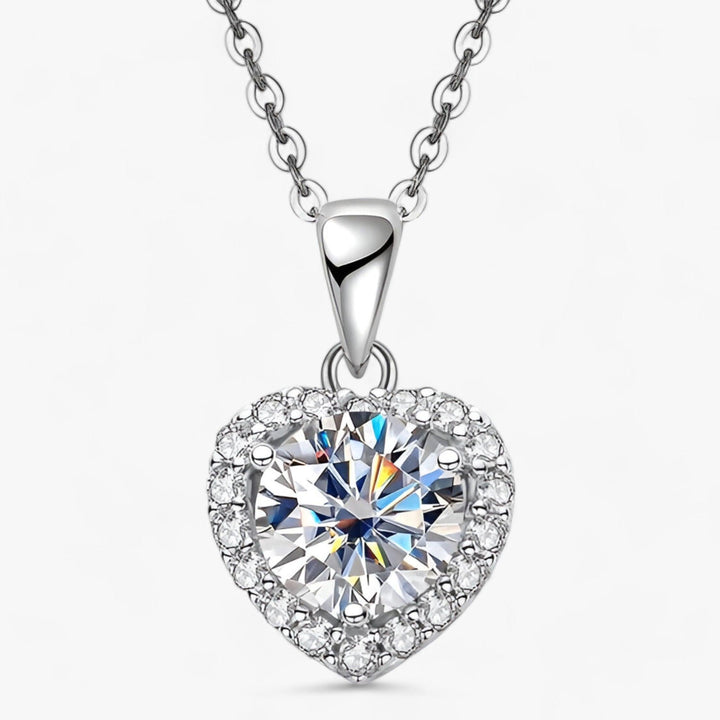 Moissanite Heart Hanger Necklace - Amouria-The Livary