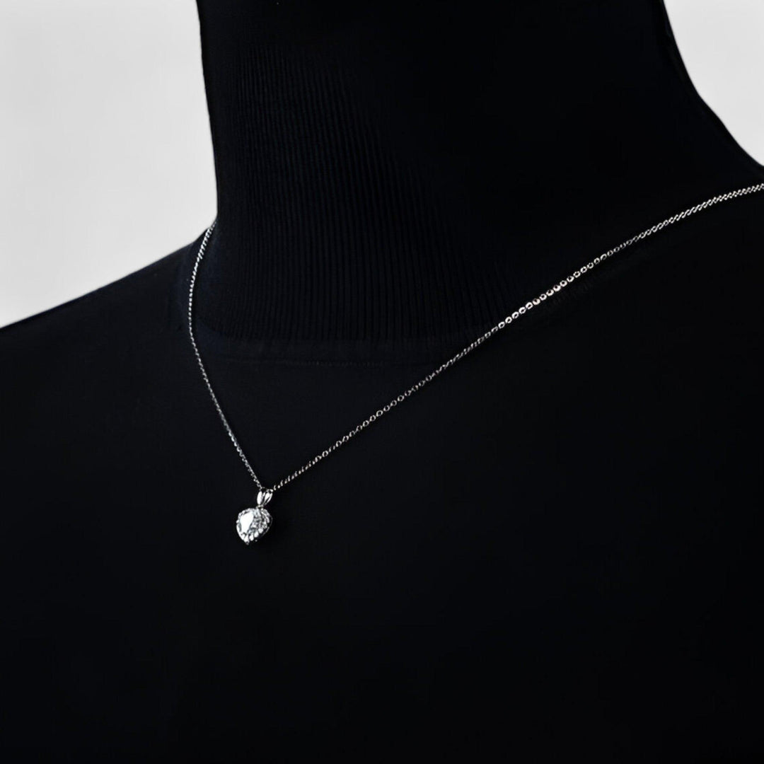 Moissanite Heart Hanger Necklace - Amouria-The Livary