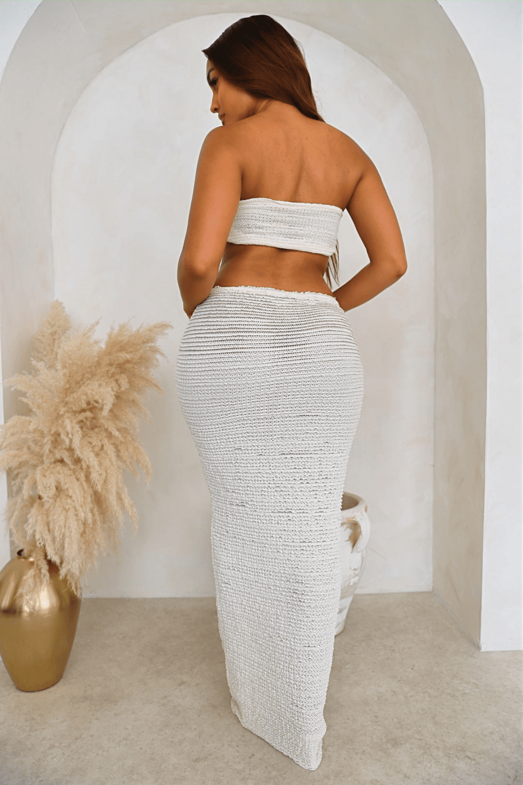 Two-piece women's summer set with wrap top and V-skirt – Leona-XS-The Livary