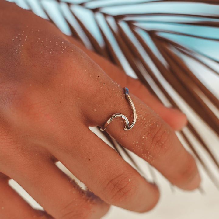 Stylish Wavy Ring - Mila-Silver-The Livary
