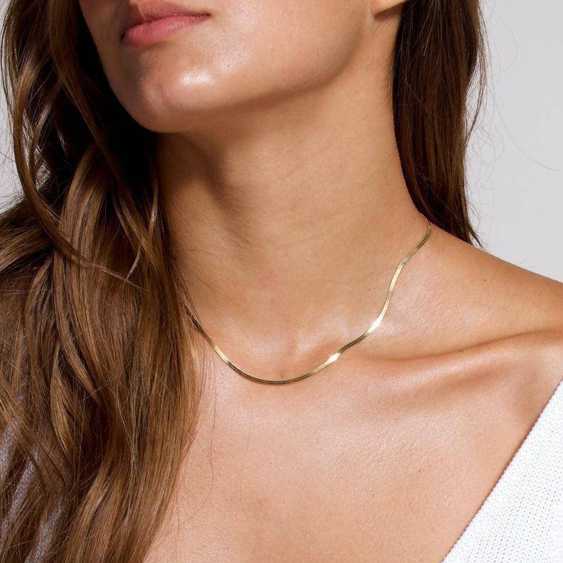 Luxury Flat Necklace - Elvira-Gold-The Livary