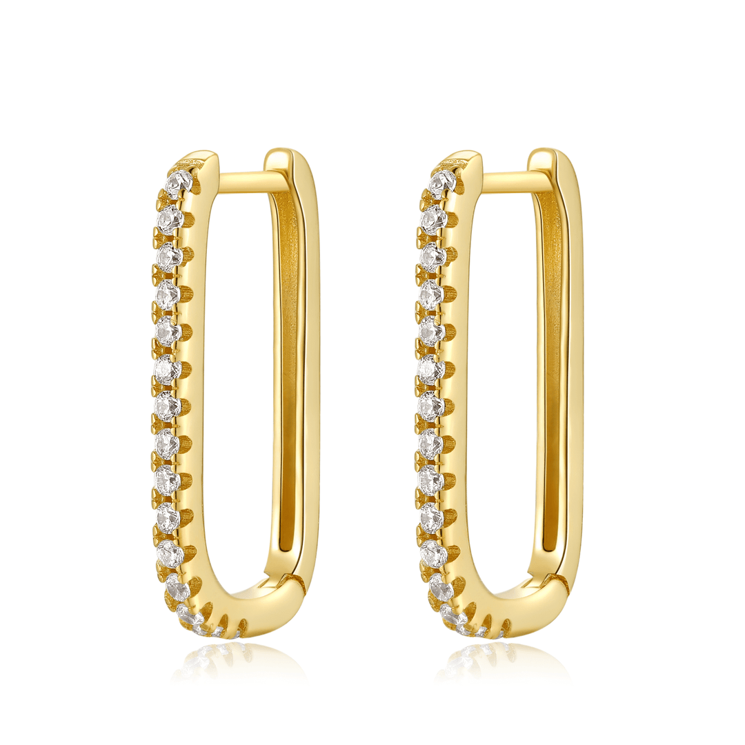 Vertical Zirconia Earrings - Inez-Gold-The Livary