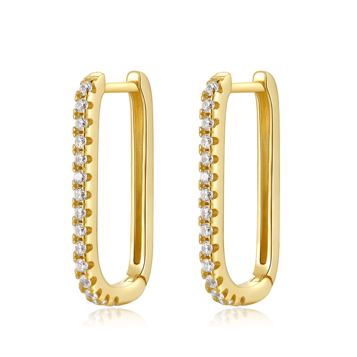 Vertical Zirconia Earrings - Inez-Gold-The Livary