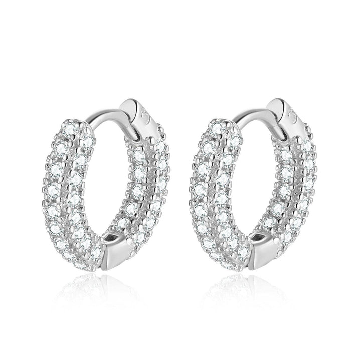 Radiant Zirconia Earrings - Elara-Silver-The Livary