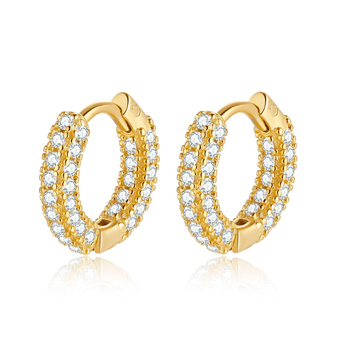 Radiant Zirconia Earrings - Elara-Gold-The Livary