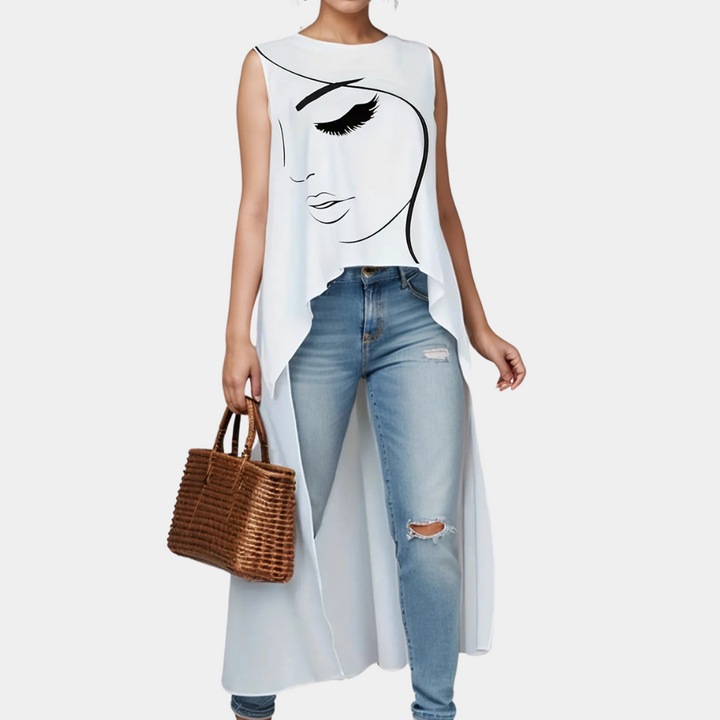 Stylish White Top for Ladies - Mira-XS-The Livary