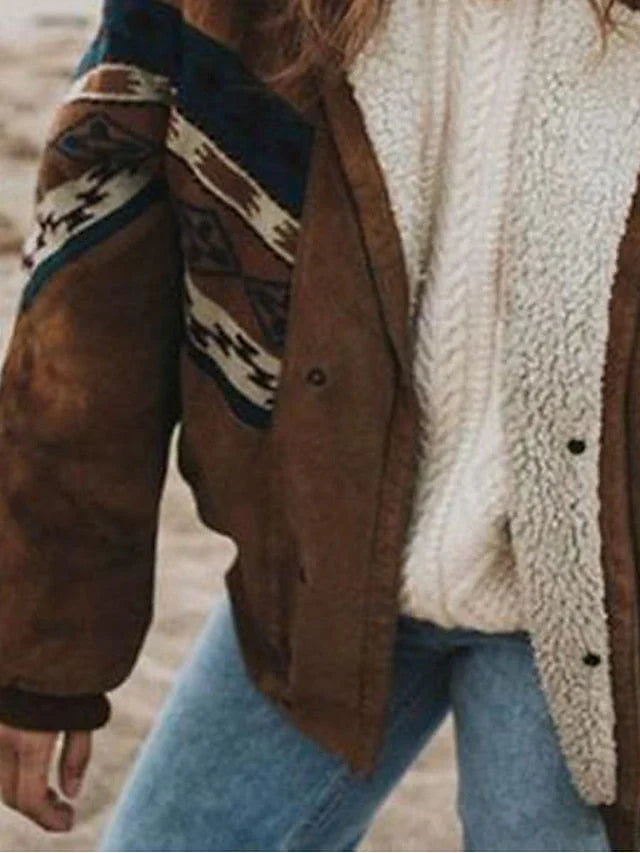 Warm Retro Plush Winter Coat - Daisy-Brown-S-The Livary