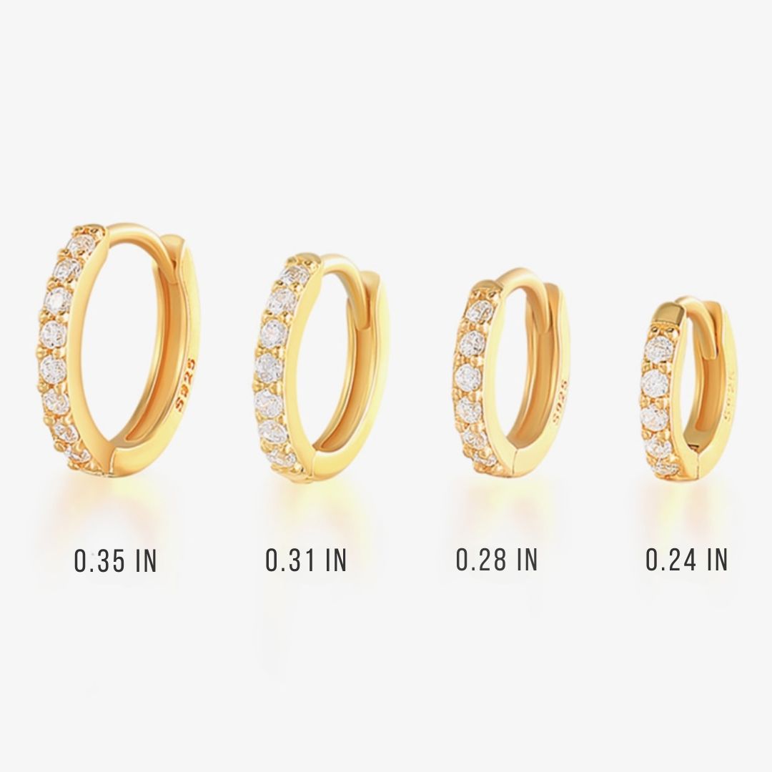 Sparkling Pave Earrings - Lumina-Gold-6mm-The Livary