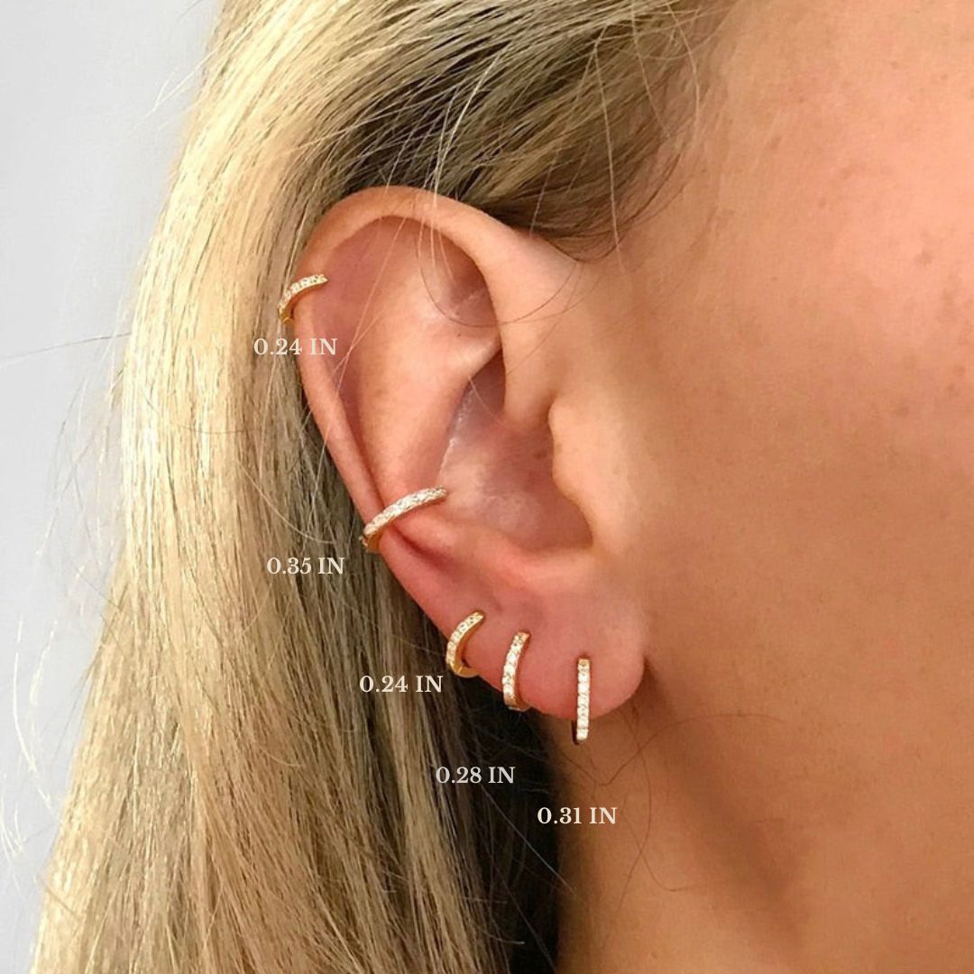 Sparkling Pave Earrings - Lumina-Gold-6mm-The Livary
