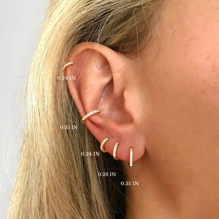 Sparkling Pave Earrings - Lumina-Gold-6mm-The Livary