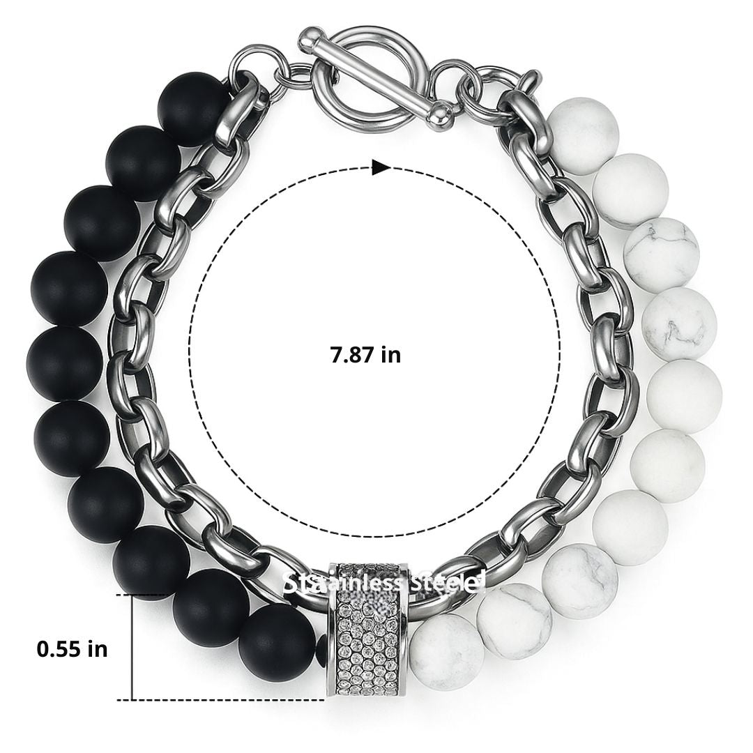 Men's Tiger Eye Bead Bracelet "The Warrior" - Asher-Silver-The Livary