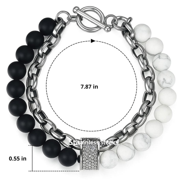 Men's Tiger Eye Bead Bracelet "The Warrior" - Asher-Silver-The Livary