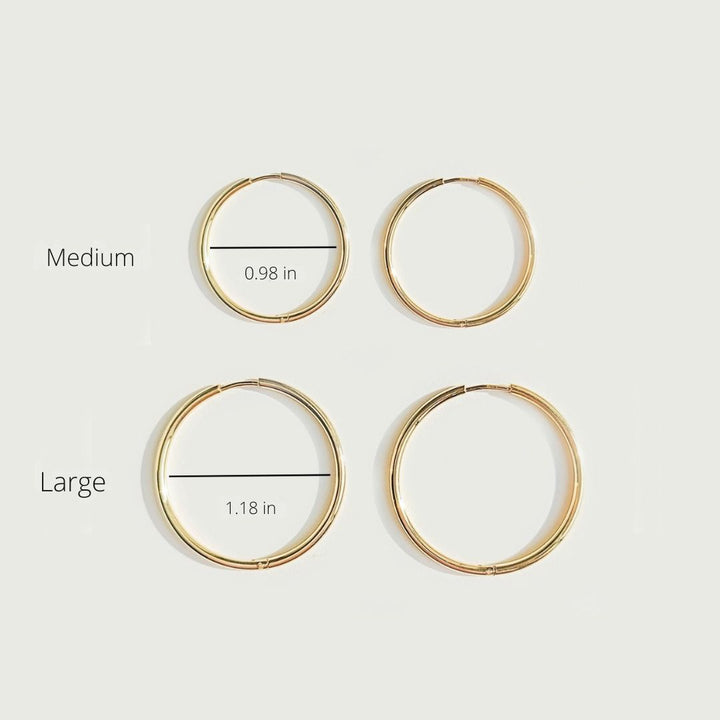 Stylish Thin Hoop Earrings - Lira-M-Gold-The Livary