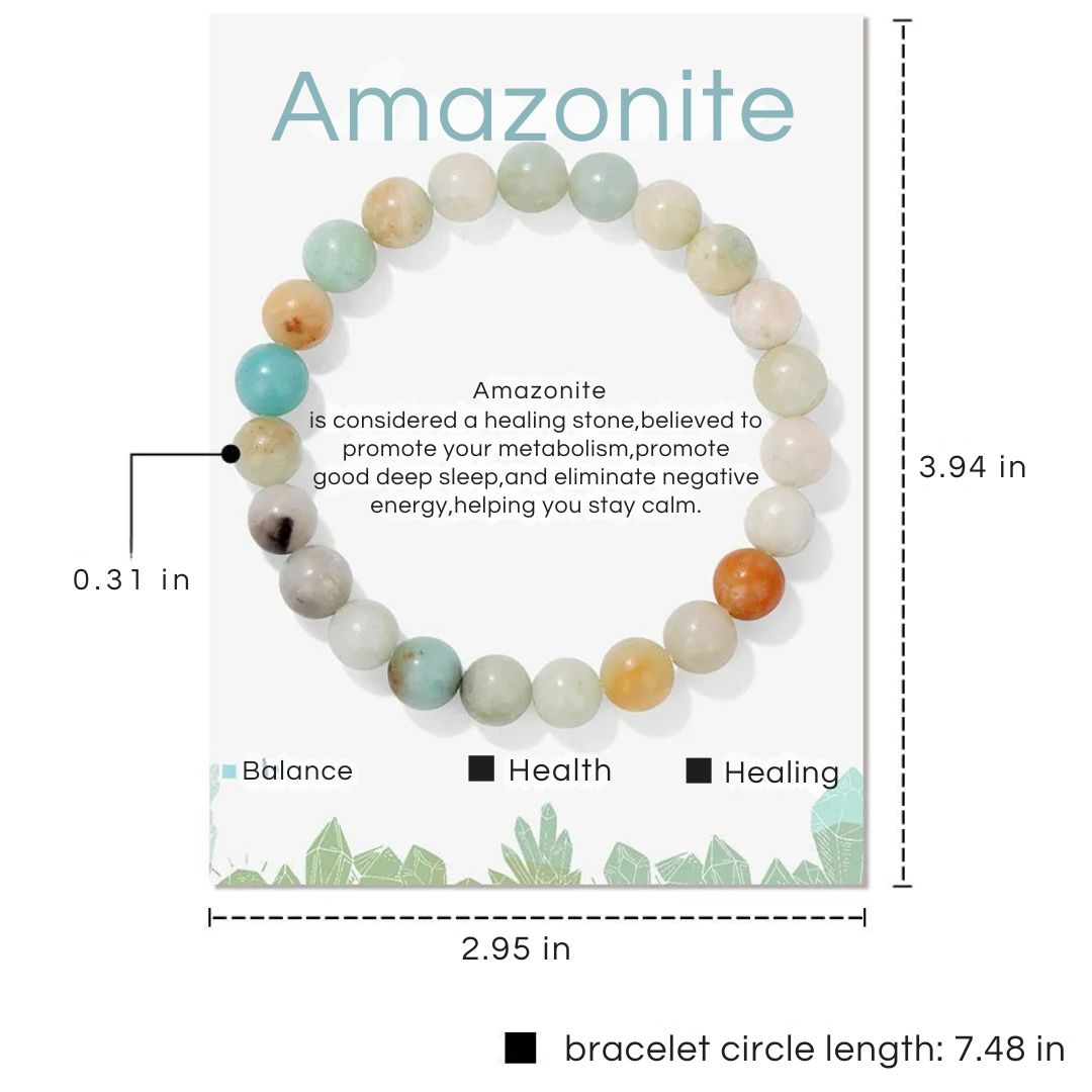 Natural Crystal Healing Energy Bracelet - Aria-Amazonite-The Livary