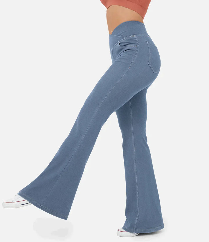 Stylish Bootcut Jeans for Women - Rosa-Blue-S-The Livary