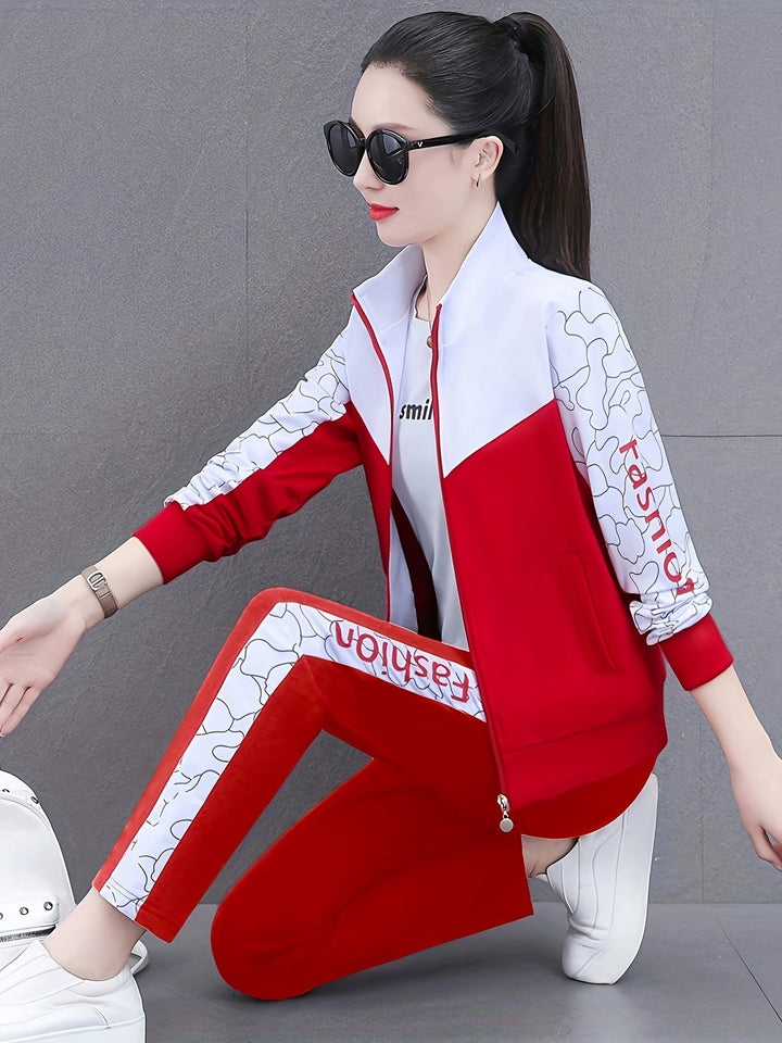 Comfortable and Stylish Tracksuit for Women - Sabine-Orange - White-M-The Livary