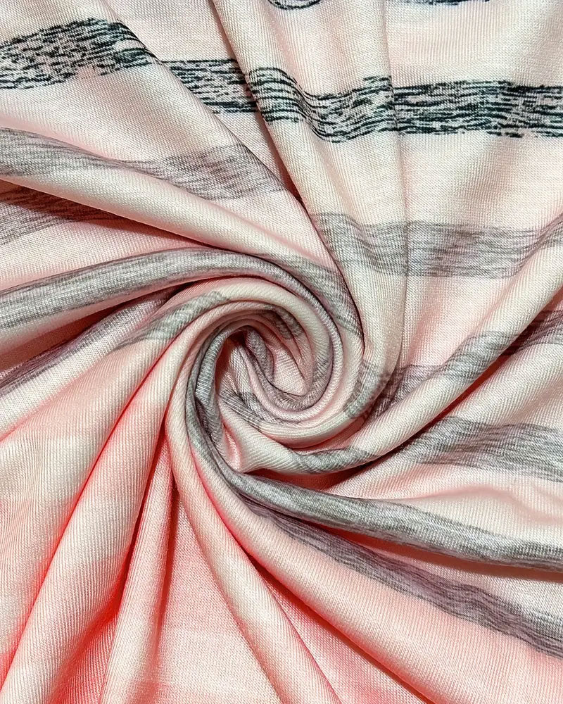 Striped women's T-shirt with round neckline & gradient – Melia-Light pink-S-The Livary