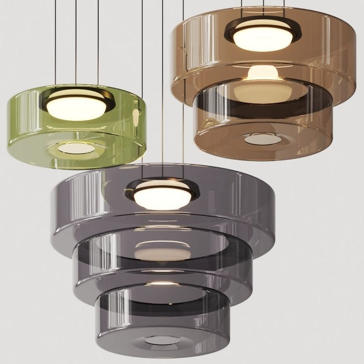 Modern Glass Pendant Light in Bauhaus Style - AuroraSphere-Amber-1 Level-D 9.84 x H 4.33 inches-The Livary