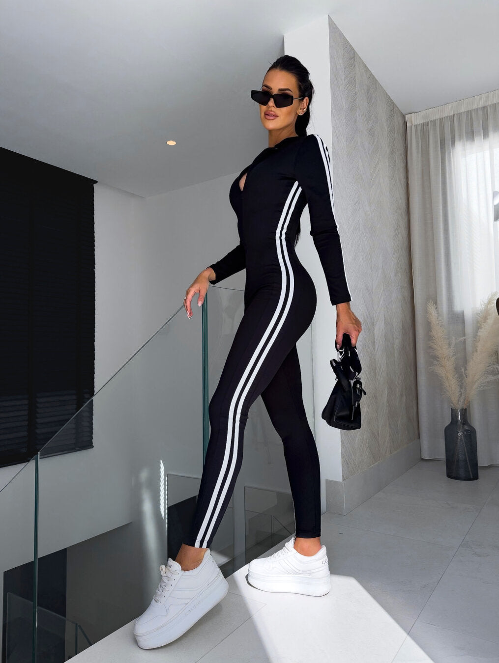 Fashionable Ladies Jumpsuit - Luna-Black-S/M-The Livary
