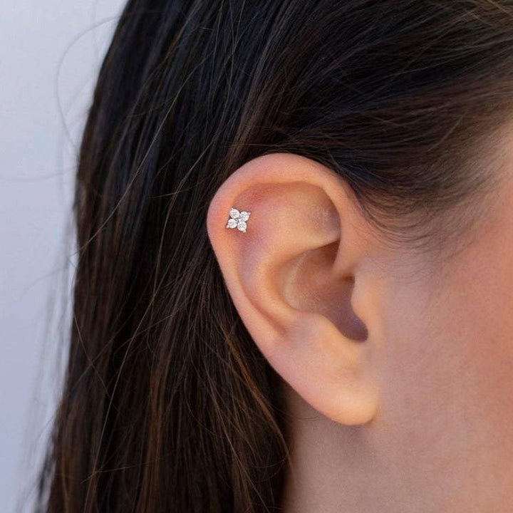 Delicate Flower Ear Studs - Sophie-Silver-Set of 3 pairs-The Livary