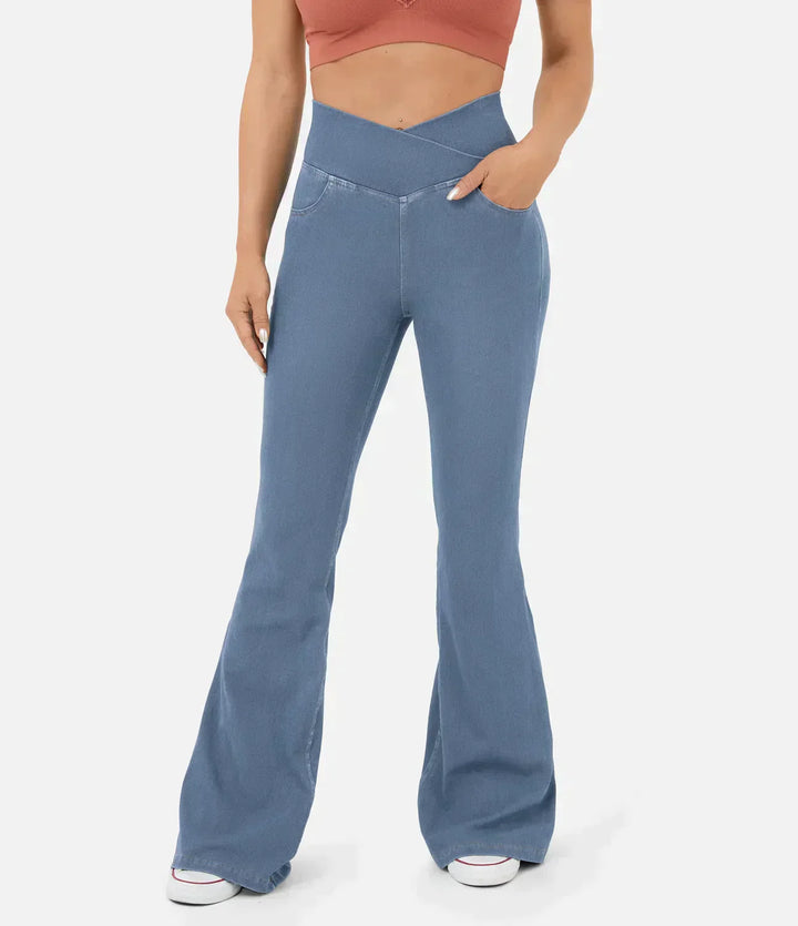 Stylish Bootcut Jeans for Women - Rosa-Blue-S-The Livary