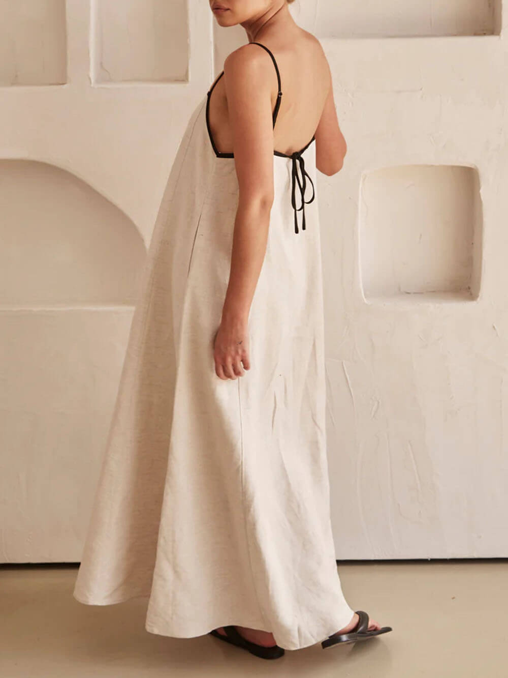 Trendy A-line Strappy Dress with Contrast Design for Holidays – Zoey-S-The Livary