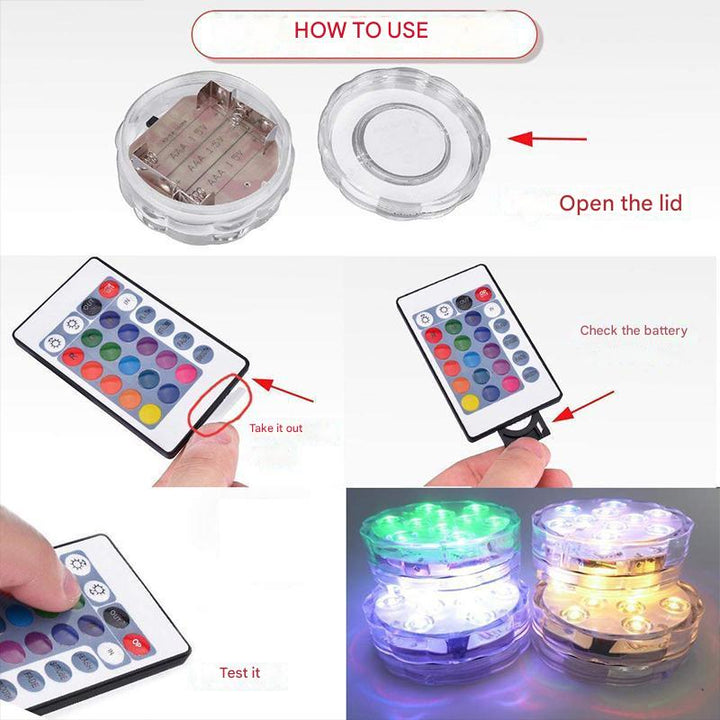 Waterproof LED Underwater Light with Remote Control - GlowRipple-1 + 1 FREE-The Livary