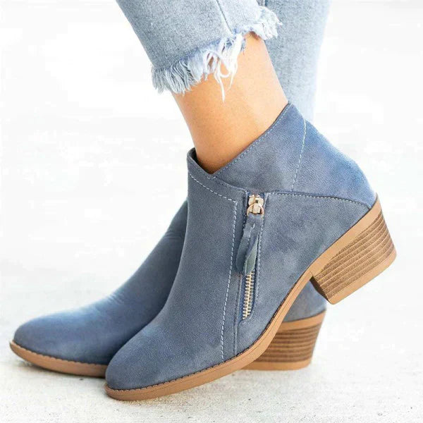 Orthopaedic Leather Ankle Boots - Helena-Blue-4.5-The Livary