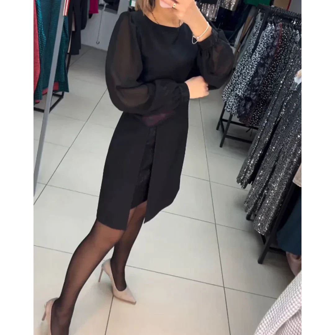 Classic Dress with Long Sleeves - Isabelle-S-The Livary