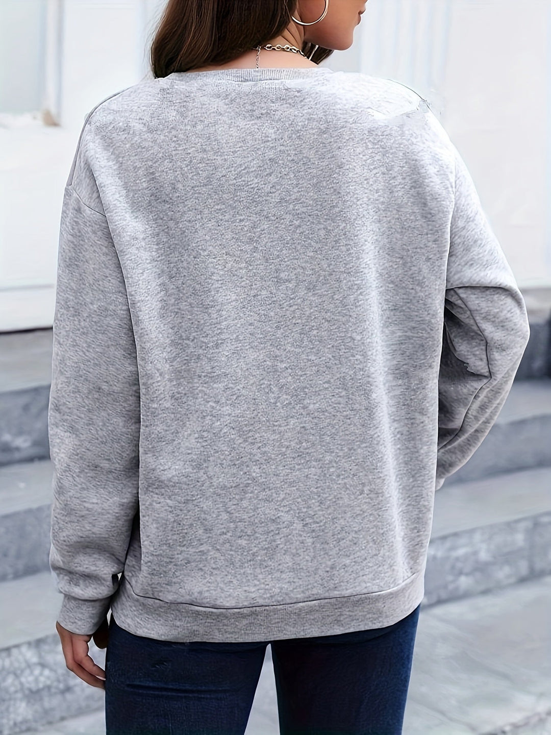 Casual Sweatshirt with Feather Print - Marisa-Dark green-S-The Livary