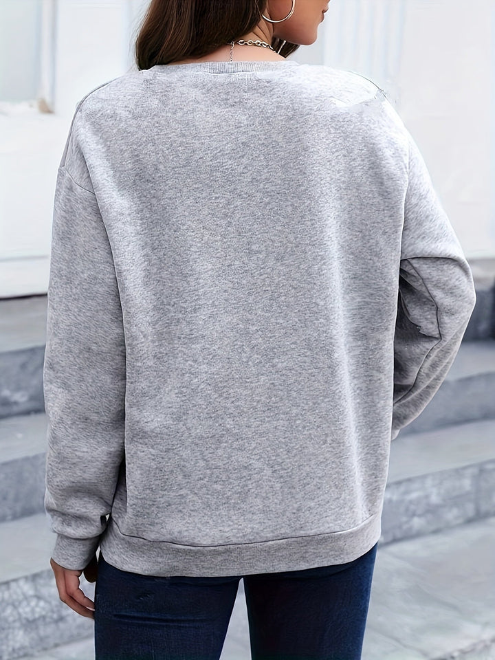 Casual Sweatshirt with Feather Print - Marisa-Dark green-S-The Livary