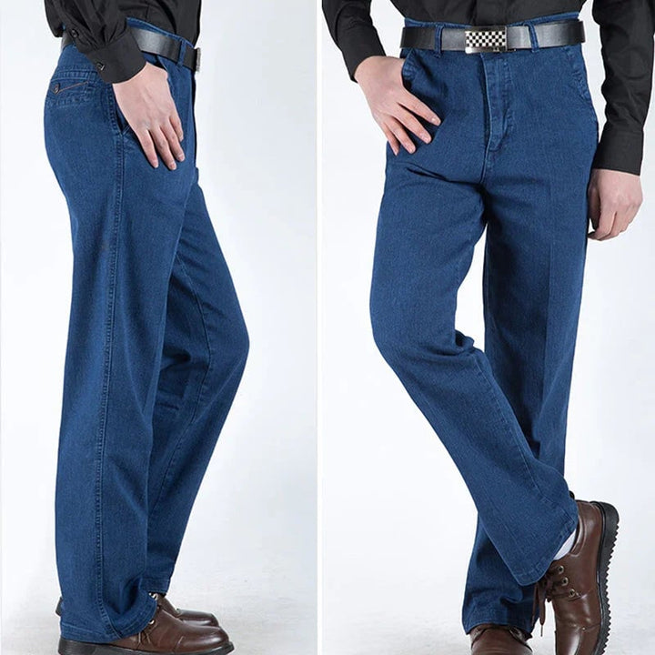 Men's High Waist Straight Leg Jeans – Tobias-Light blue-30WX30L (50-60kg)-The Livary