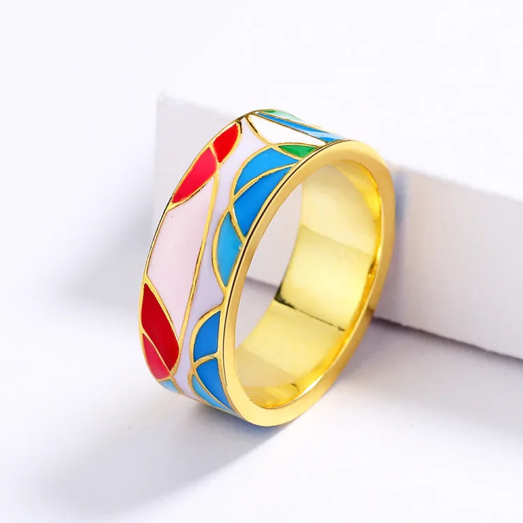 Classic Enamel Zirconia Ring - Nadia-5-The Livary