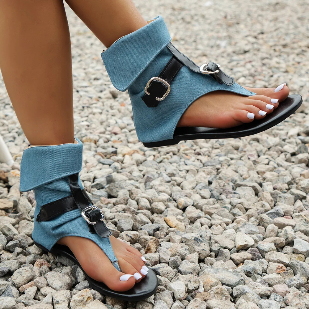 Trendy Denim Sandals for Women - Nova-Denim Blue-2.5-The Livary