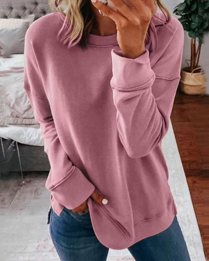 Plain Ladies Sweatshirt - Serena-Pink-XS-The Livary