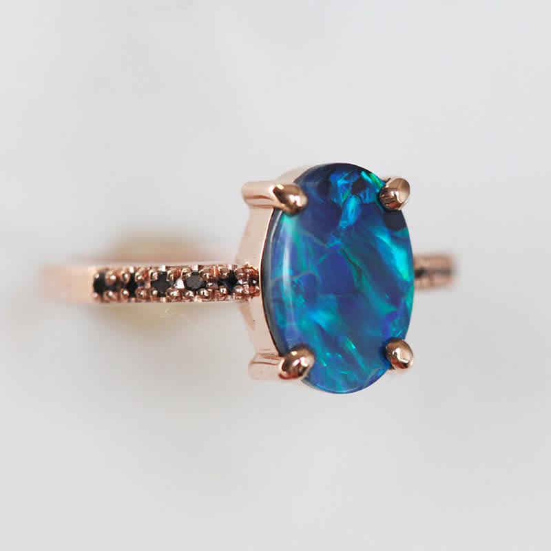 Sapphire and Opal 3-piece Ring Set - Isabella-2.01 in-The Livary