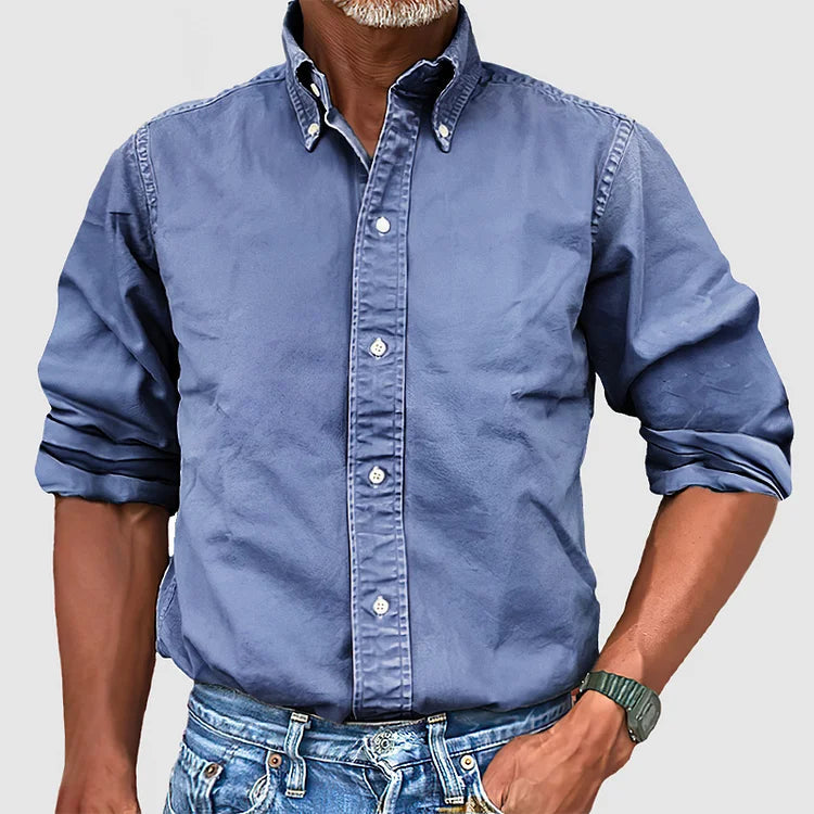 Vintage Men's Shirt - Dario-Blue-S-The Livary