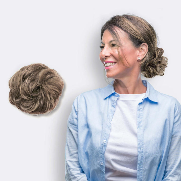 Hairextension Scrunchie – BunPop-Brown Mix-The Livary