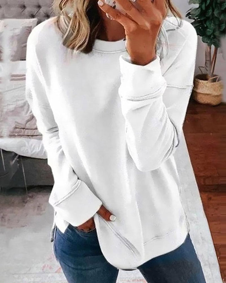 Plain Ladies Sweatshirt - Serena-White-XS-The Livary