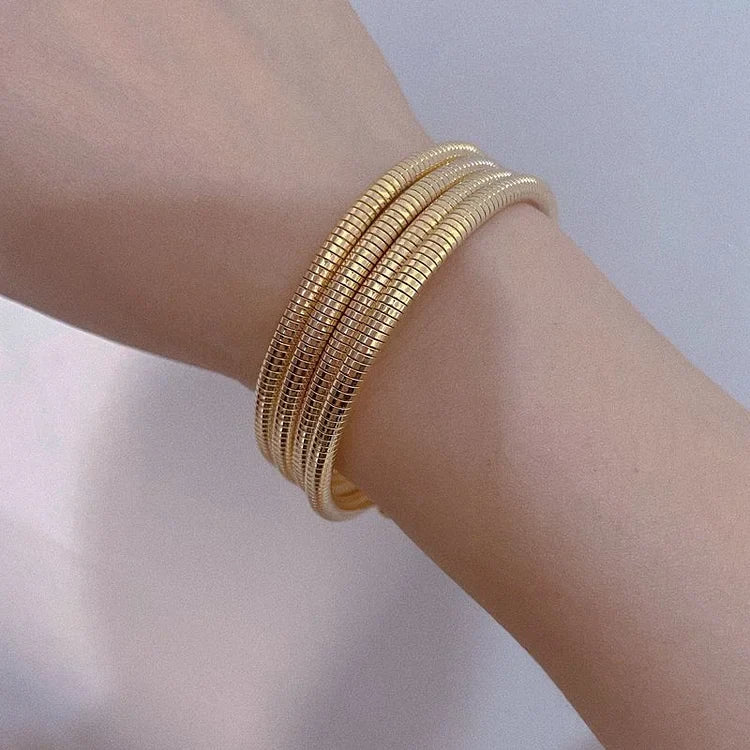 Stylish Snake Bracelet - Nysa-Gold-The Livary