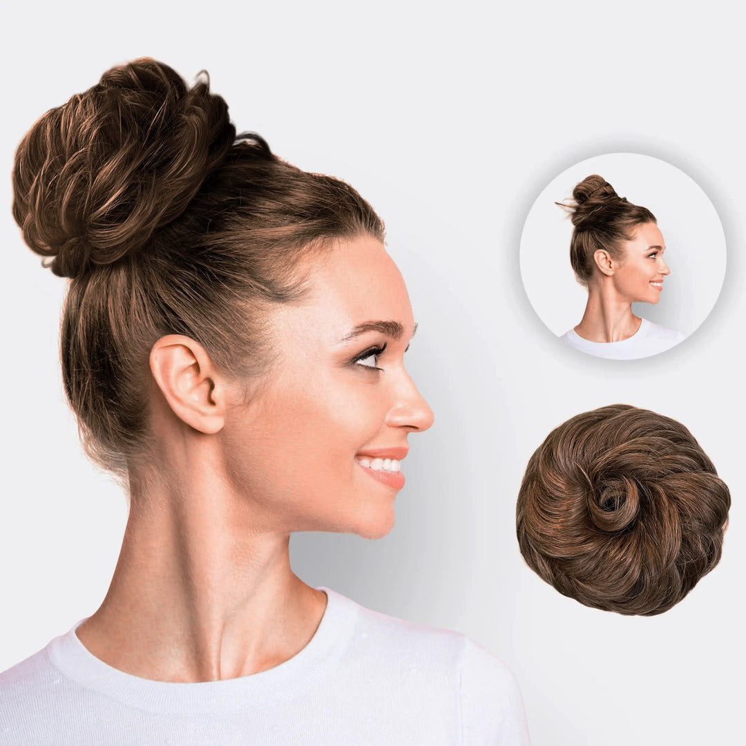 Hairextension Scrunchie – BunPop-Brown-The Livary