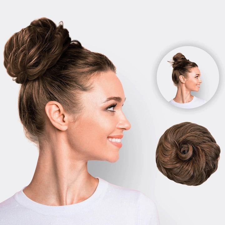 Hairextension Scrunchie – BunPop-Brown-The Livary