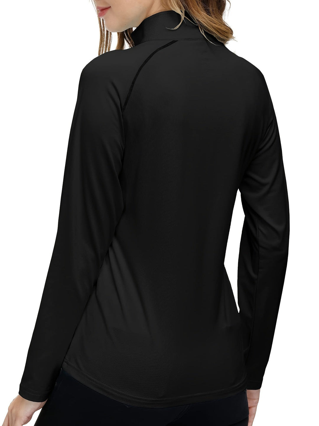 Long Sleeve Sports Shirt for Women - Nadira-Black-S-The Livary