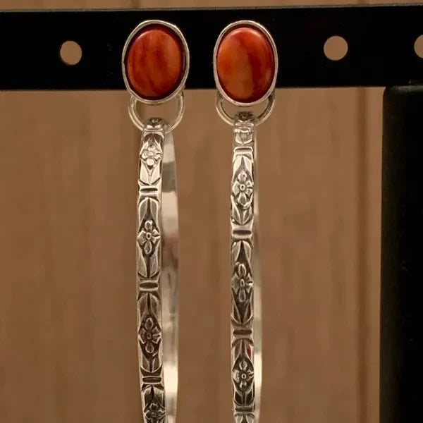 Boho Vintage Onyx Earrings - Nalani-Red-The Livary