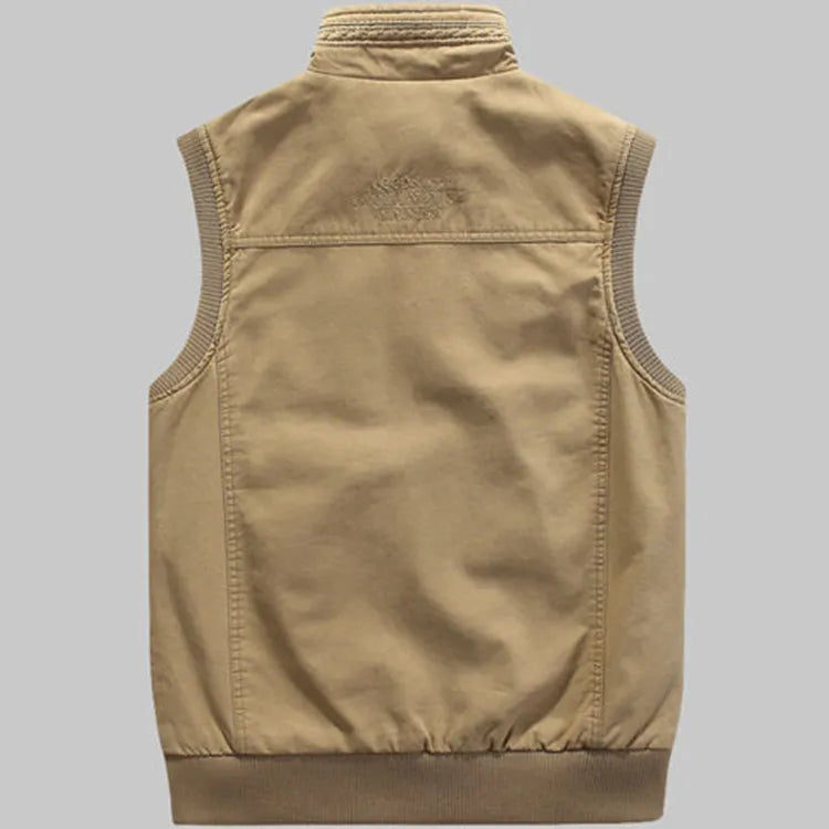 Vintage outdoor vest with practical pockets for men – Elias-Khaki-XS-The Livary