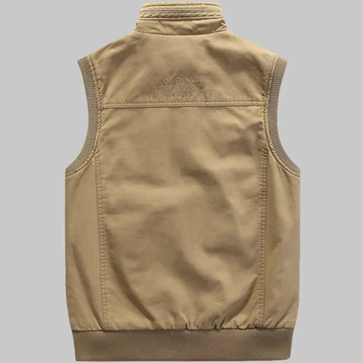 Vintage outdoor vest with practical pockets for men – Elias-Khaki-XS-The Livary