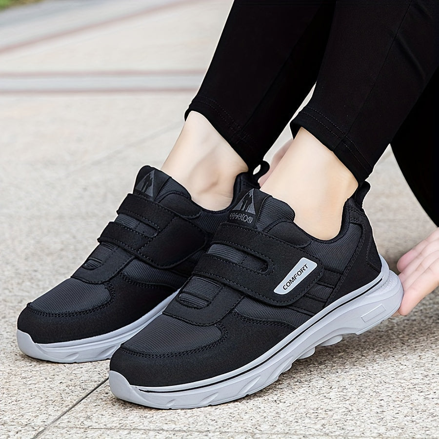 Comfortable Loop Shoes with Velcro - EasyStride-Black-3.5-The Livary
