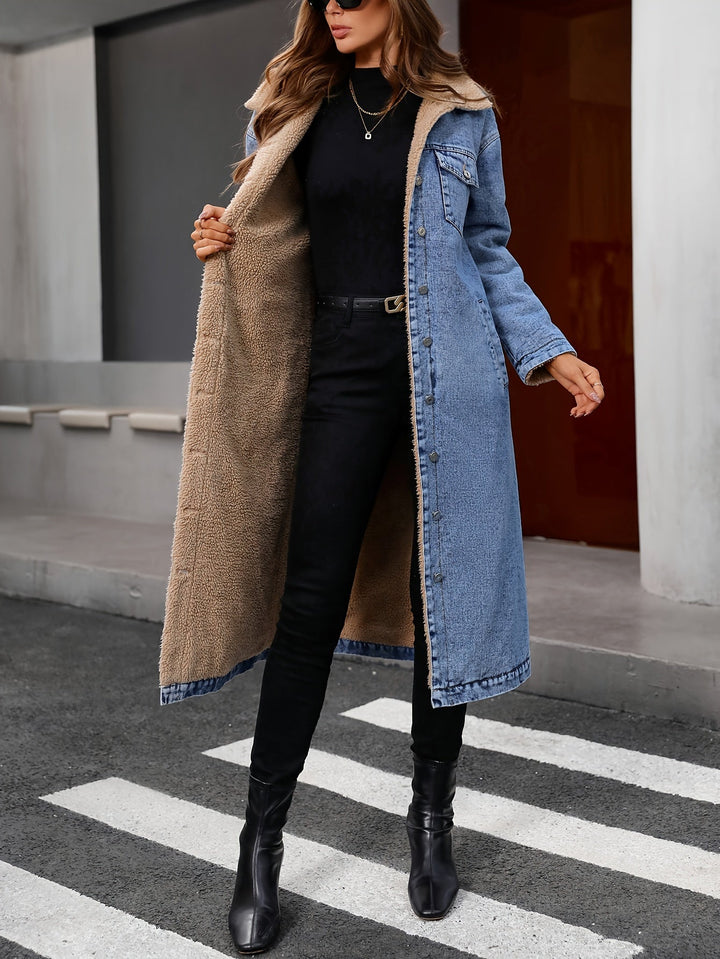 Worn Cropped Blue Denim Jacket - Sofia-S-The Livary